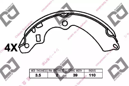 Комлект тормозных накладок DJ PARTS BS1394